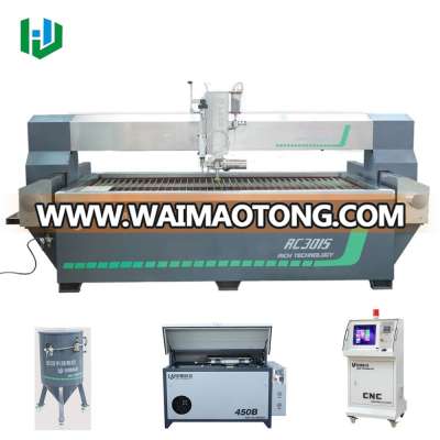 High pressure pump waterjet for glass ceramic marble with double cutting head